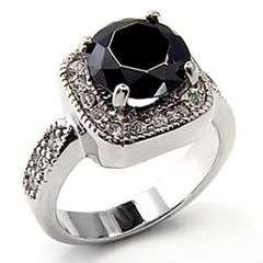 RING WITH 2.75K BLACK CZ COCTAIL