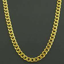 9K GOLD PLATED FANCY ITALIAN FLAT CURB LINK CHAIN