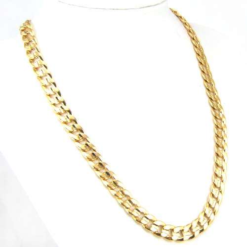 GORGEOUS 7MM COLD CURB NECKLACE 60MM ELECTROPLATED