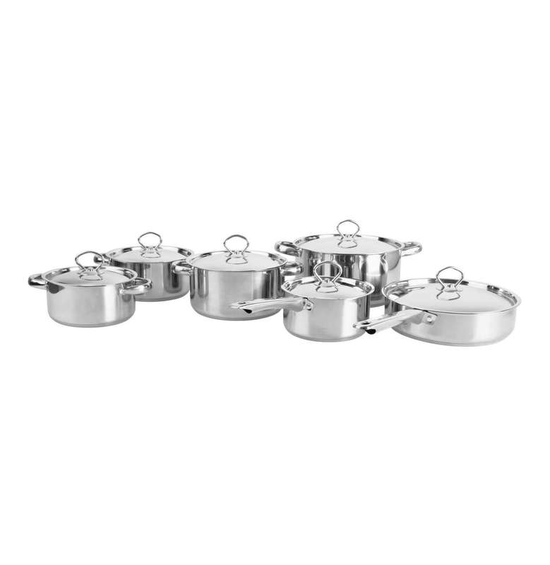 TISSOLI 12 Piece Stainless Steel Cookware Set cooking pots