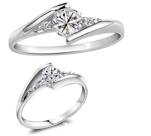 Exquisite Sterling Engagement Ring