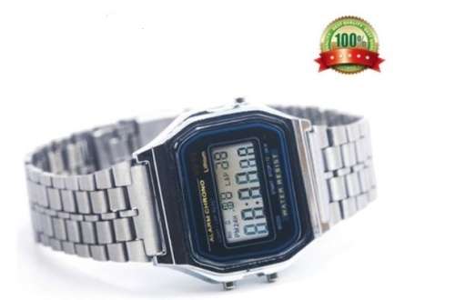 Multifunctional Silver Vintage Digital Men Watch