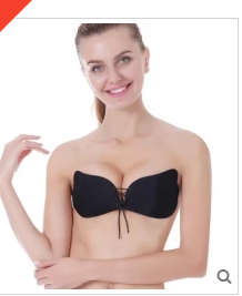 Sexy Strapless Front Lacing Push Up Bra ( black , size : A only)