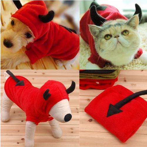 Pet Dog Cat Fancy Devil Costumes Puppy Coat Hoodie Jumpsuits size XS