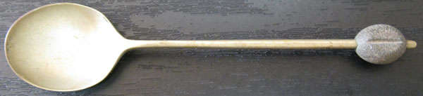 VINTAGE ~EPNS~ DEMITASSE SPOON H.T & A ENGLAND WOOD KNOB