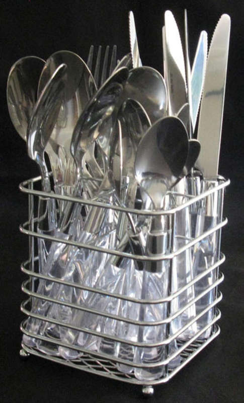 24 PIECE CUTLERY SET WITH HOLDER ~ STAINLESS STEEL