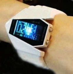 ***WHITE AIRPLANE AVIATOR LED SPORT WRIST WATCH***