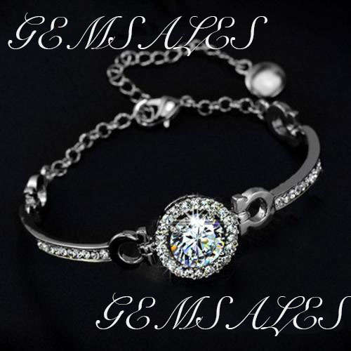 ***WHITE GOLD PLATED 3.5 CARAT SIMULATED DIAMOND BRACELET ***