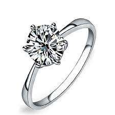 ***925 GENUINE STERLING SILVER ~0.95 CARAT SIMULATED DIAMOND~ SIZE 7***