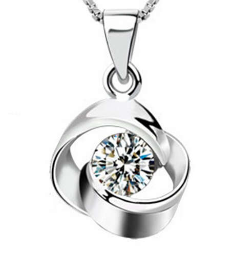 STERLING SILVER ~ITALIAN DESIGNER GENUINE AUSTRIAN CRYSTAL PENDANT S925~CHAIN & PENDANT STAMPED