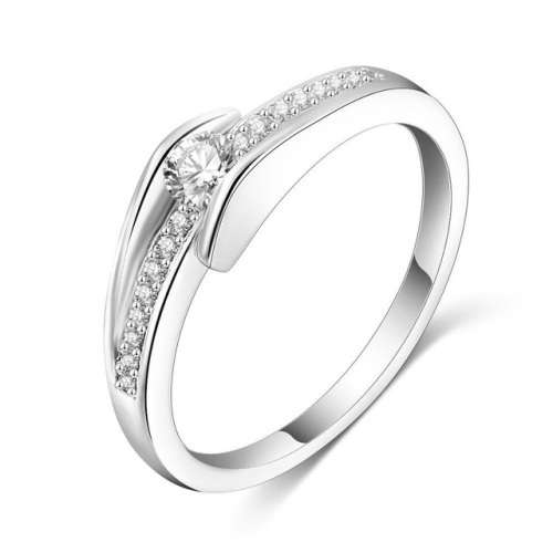 THE WORLD'S TOP AUSTRIAN CRYSTAL WITH MICRO INLAY SILVER *STAMPED S925* ~ SIZE 5  - J ~