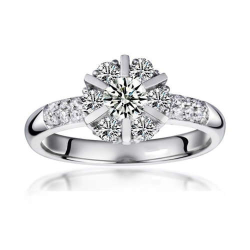 STUNNING SILVER 0.80 CARAT SIMULATED DIAMOND RING  * STAMPED S925* ~SIZE 6.5 ~