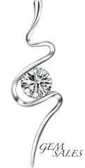STERLING SILVER PENDANT & CHAIN~ SIMULATED DIAMOND~ *CHAIN & PENDANT STAMPED S925*