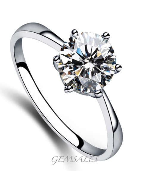 CLASSIC STYLE SOLITAIRE 925 STERLING SILVER ENGAGEMENT RING ~STAMPED 925 ~ *SIZE 7.5*