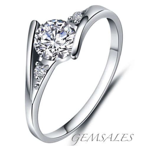 0.38ct SIMULATED DIAMOND ENGAGEMENT RING *STAMPED S925*  SIZE L - 5 1/2