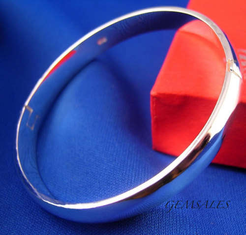 ***NEW ARRIVAL* STUNNING SILVER BANGLE WITH HINGE 8MM* STAMPED 925***