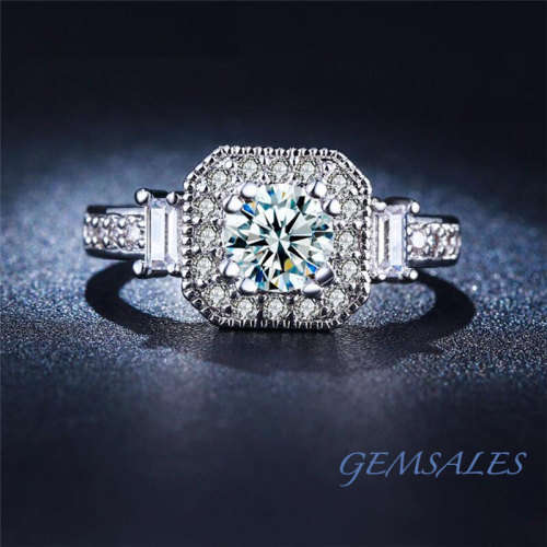 *NEW ARRIVAL* SENSATIONAL  SIMULATED DIAMOND RING ~STAMPED S925~ SIZE N - 6 3/4