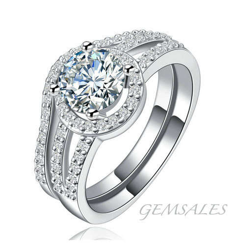 #NEW ARRIVAL# STUNNING WEDDING SET SIMULATED DIAMOND   ~STAMPED S925~ SIZE 7