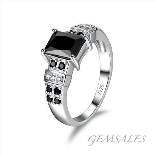 #NEW ARRIVAL# SPECTACULAR!!!  BLACK CZ & SIMULATED DIAMOND RING   ~ SIZE 7 ~