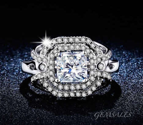 *NEW ARRIVAL* SENSATIONAL 1.3 CARAT SIMULATED DIAMOND ~STAMPED S925~ SIZE - 7 3/4 - P (56mm)  ***