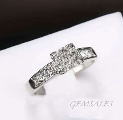 #NEW ARRIVAL# ELEGANT  SIMULATED DIAMOND RING   ~18K PLATINUM PLATED~ SIZE 7
