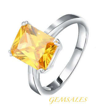 NEW ARRIVAL!  EXCUISITE  CITRINE CZ RING ~STAMPED S925~ * SIZE 8 *