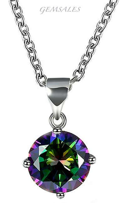 MYSTIC TOPAZ  NECKLACE *18KRGP *