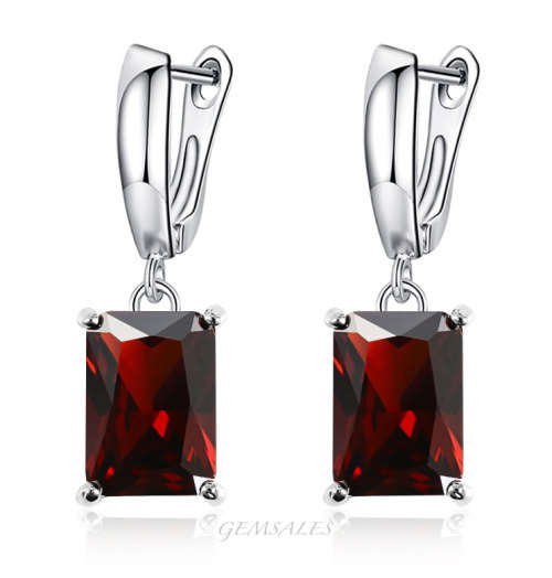 8.48Ct EMERALD CUT GARNET CZ EARRINGS