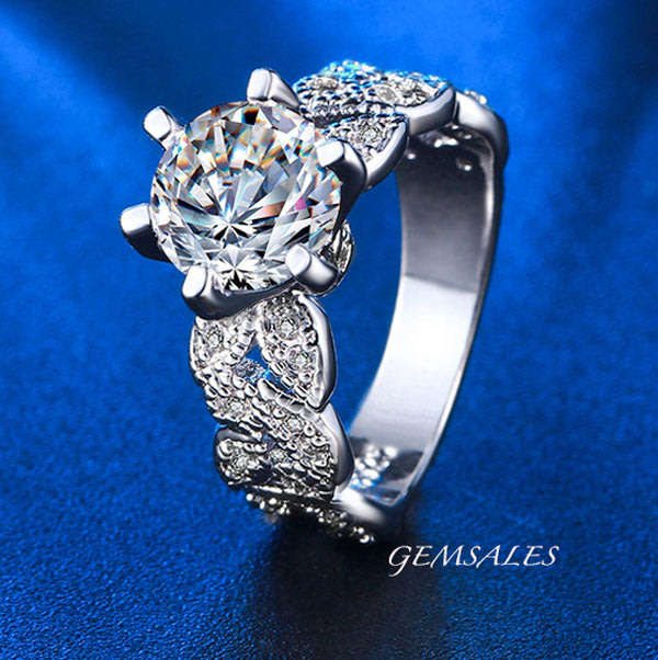 BRILLIANT CUT 2.04ct Cr. Diamond & Accents *S925*  #SENSATIONAL#  - SIZE 6 1/2