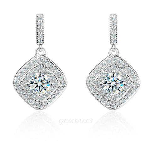 1.43ct SIM DIAMOND CZ EARRINGS *ELEGANT & STYLISH*   *S925*
