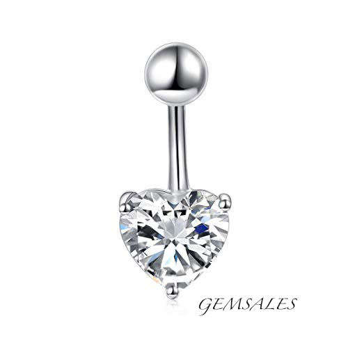CUBIC ZIRCONIA   # SURGICAL STEEL BELLY BUTTON RING #     *** GIFT IDEA ***