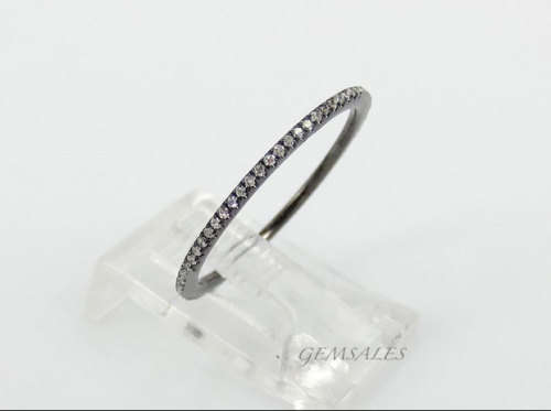 18KGP   *BLACK GOLD PLATED*  CZ ETERNITY RING    SIZE  8   - Q  - 57mm