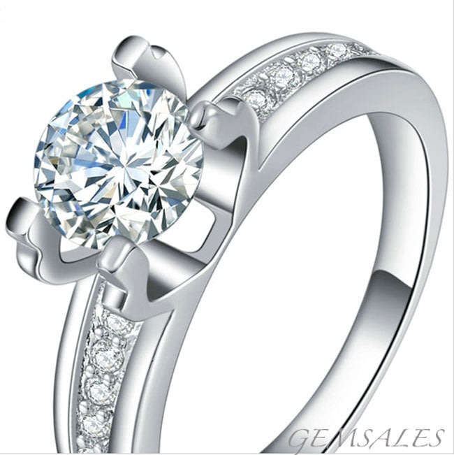 3.46ct Sim Diamond CZ Ring With INLAY  *ELEGANTLY STYLED *18KGP*    SIZE  7  -  O  -  54.5mm