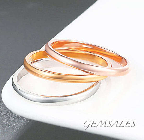 18KGP  TITANIUM STEEL  *WHITE GOLD PLATED*      SIZE  7   - O  - 54.5mm