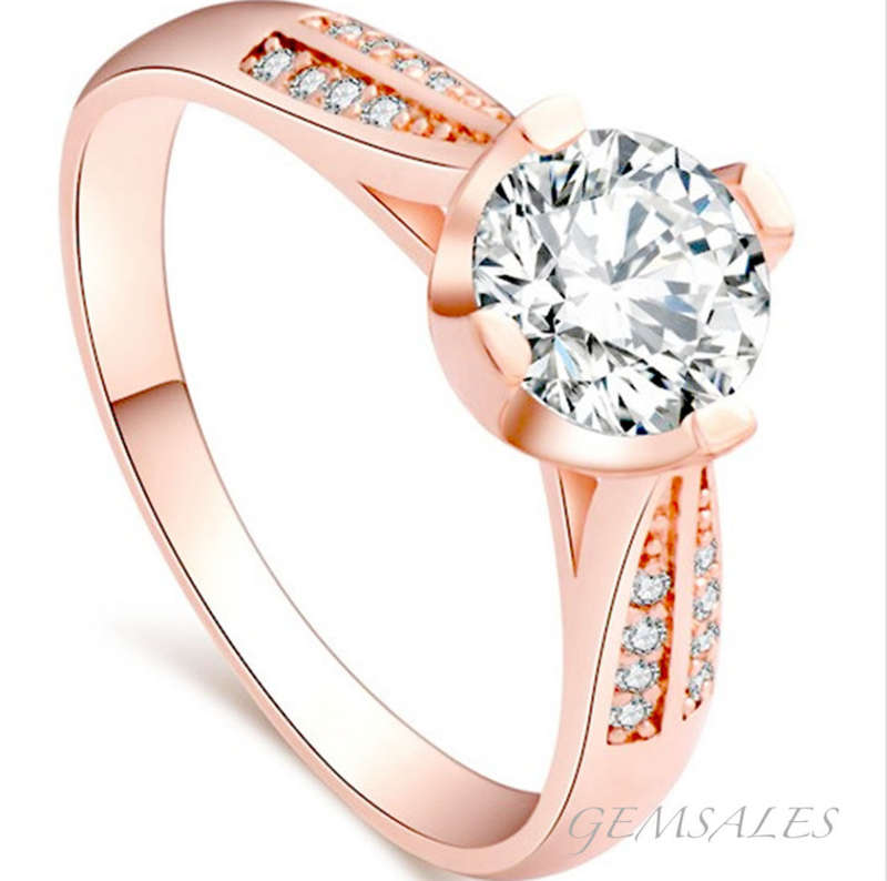 1.28ct CZ  *ROSE GOLD PLATED*   *18KGP*   SIZE 7.5 - P  - 55.5mm