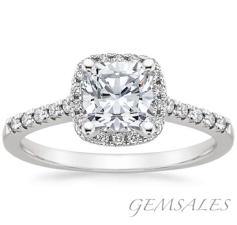 2.0ct  Simulated Diamond CZ Halo Setting  #18KGP#  SIZE  7.5