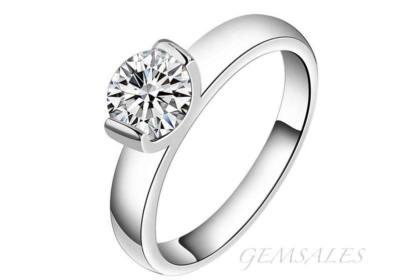 1.25ct  SIM DIAMOND CZ  #ELEGANT SETTING#       SIZE  8   -   Q  -   57mm