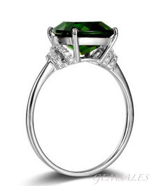 6ct  EMERALD TOPAZ  CZ  #ELEGANT SETTING#  *S925*   SIZE   10   -   T 1/2   -   62mm