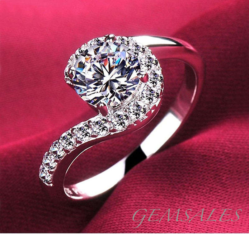 STUNNING 1.30 CARAT SIMULATED DIAMOND CZ RING *S925*   SIZE  8.75  -  R  -  58.5 mm