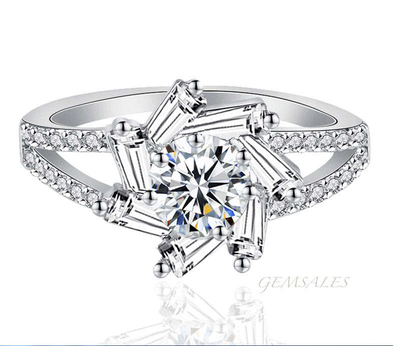 1.43ct  CZ  & BAGUETTE   #ELEGANT SETTING#   SIZES AVAILABLE    5.75   /   6.75   /   7.75  /   8.75