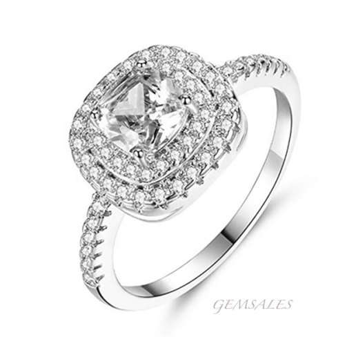 1.43ct  SIM DIAMOND CZ HALO DESIGN WITH INLAY    SIZES AVAILABLE    5.75  /  6.75  /  7.75