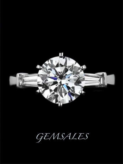 2.75ct Cr Diamond CZ BAGUETTE INLAY *S925*  SIZES  5.75  /  6.75  /  7.5  /  8.5  /  9.5  /  9.75