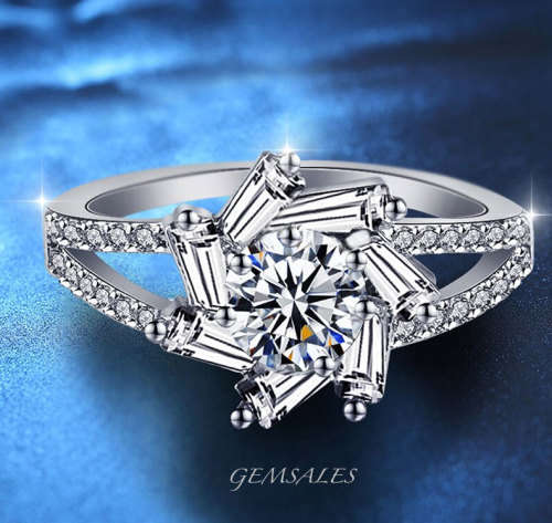 1.43ct  CZ  & BAGUETTE   #ELEGANT SETTING#   SIZES AVAILABLE    5.75   /   6.75   /   7.75  /   8.75