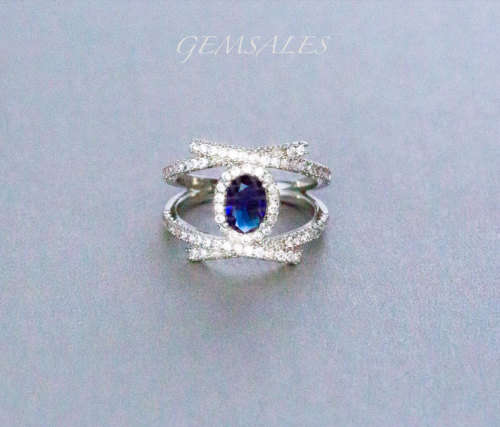 1ct  ROYAL BLUE TOPAZ  CZ  #ELEGANT SETTING#  *S925*    SIZE   6 -  M   -  52mm