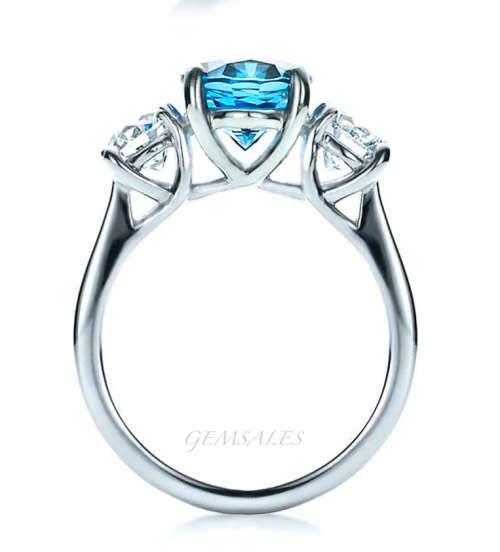 EXCUISITE 3ct OVAL AQUA TOPAZ CZ*S925*    SIZE    6  -  M  -  52mm