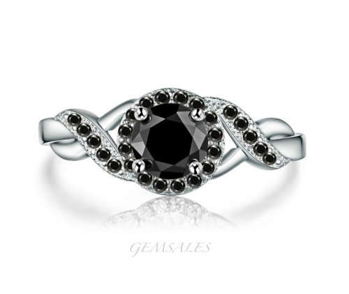 SPECTACULAR  .65ct BLACK  CZ  *S925*    SIZE   6   -   M   -   52mm
