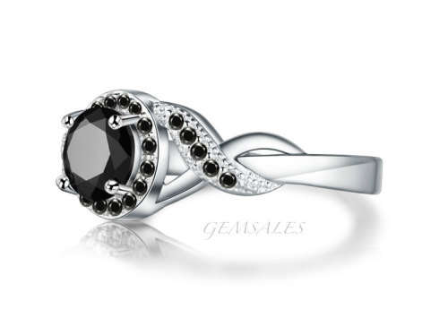 SPECTACULAR  .65ct BLACK  CZ  *S925*    SIZE   6   -   M   -   52mm