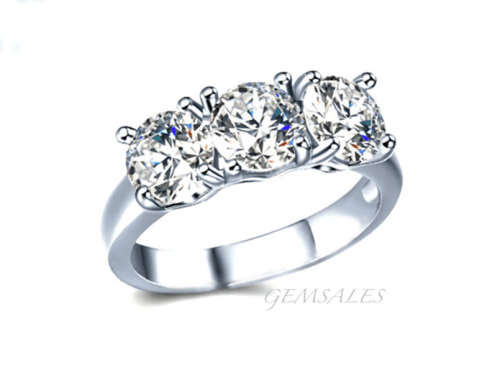 3 x .75ct TRILOGY SIM. DIAMOND  CZ Ring *S925*   SIZE   8.5  -   Q 1/2  -  58mm