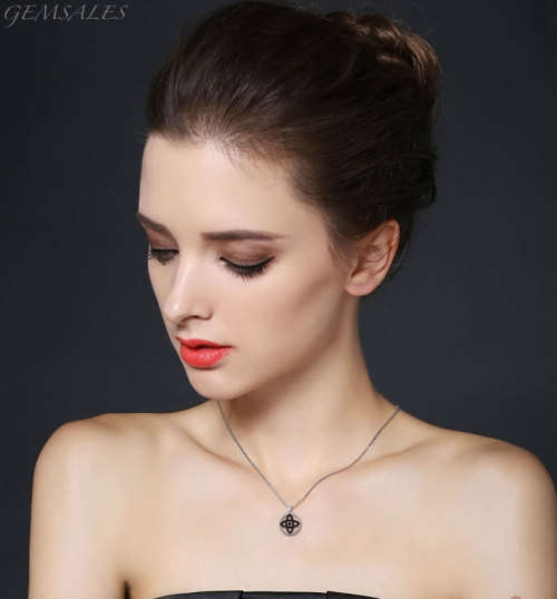 MYSTICAL CELTIC CZ PENDANT NECKLACE  *CHAIN 42cm + EXTENSION 3cm* S925