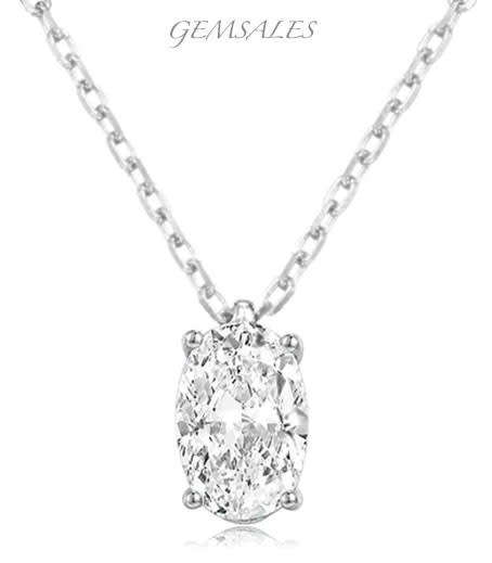 1.5ct Petite Oval Cut CZ Silver Pendant Necklace  *CHAIN 43cm + EXTENSION 5cm*